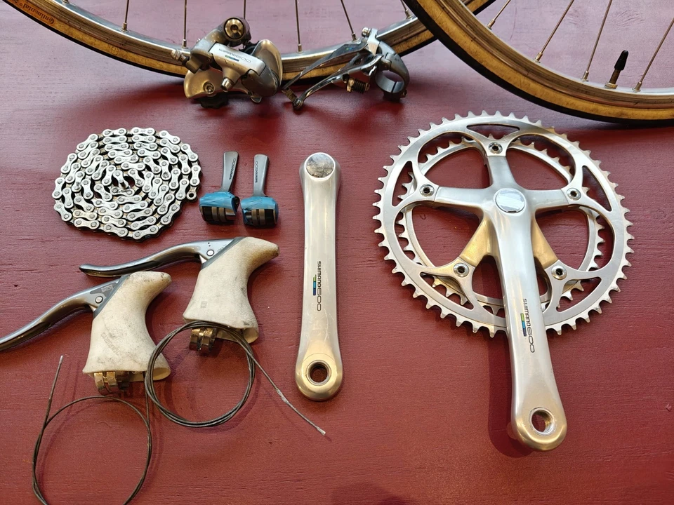 Vintage Shimano 600 Tricolor (Ultegra) Gruppe - Groupset Rennrad 6400 2x7 - Bild 3 von 4