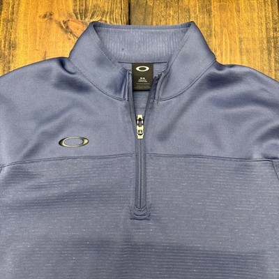 Oakley Mens medium 1/4 Zip Pullover Regular Fit Long Sleeve Athletic Top Blue M