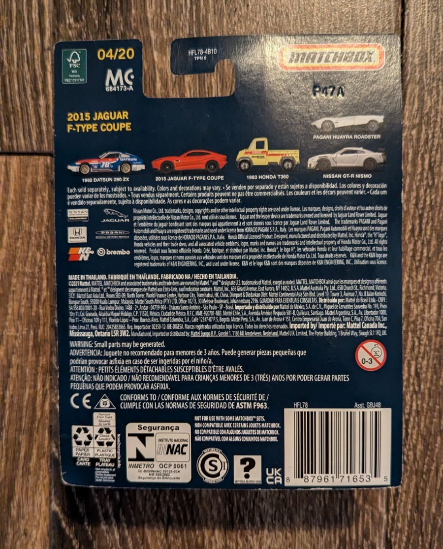 MATCHBOX COLLECTORS 2015 JAGUAR F-TYPE COUPE 04/20 | eBay