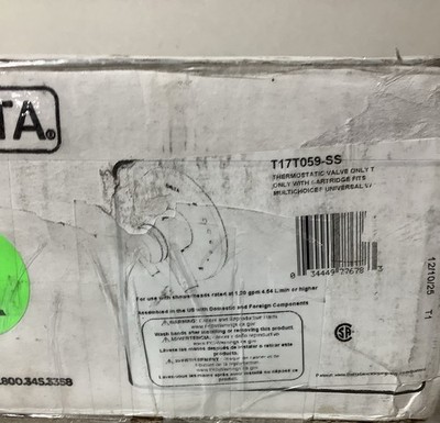 Delta T17T059-SS 17T Series Dual Function Thermostatic Mixing Valve Trim Only