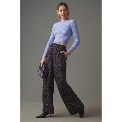 Scotch & Soda Gia Mid Rise Wide Leg Pants Abstract Print XS/30 NEW artsy casual
