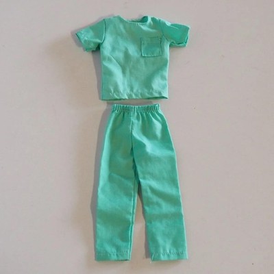 Barbie Mattel Kleidung OP-Set Arzt Türkis Kasack Hose Vintage Puppenzubehör