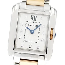 CARTIER Tank Anglaze SM WT100024 PG2 tone 11P diamond Quartz Ladies_845654