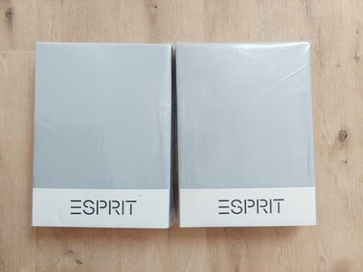 2x graues Spannbettlaken von Esprit, Gr. 180/200   200 cm (NEU)