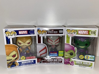 Funko Green Goblin #110 GiD SDCC 2016,SpiderMan 2099 SDCC 2022 & Hobgoblin *GiD