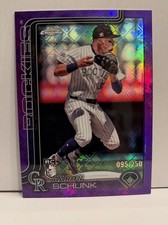 2025 Topps Chrome Logofractor Aaron Schunk Rookie Purple /250 RC - Rockies