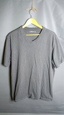 American Giant V-Neck T-Shirt Gray Made in USA Cotton Mens XL - Used