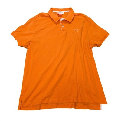 Puma SportLifestyle Pique Polo Shirt Men's Size XL Orange Short Sleeve Y2K