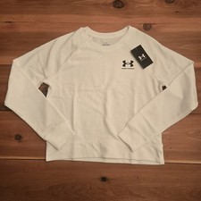 NWT Women's Under Armour Rival White Fleece Sweatshirt Size XS