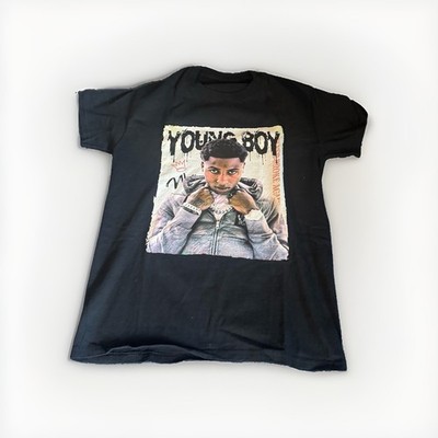 YoungBoy Never Broke Again NBA YoungBoy Black Portrait Graphic Rap T-Shirt Small