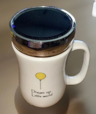Creative Office Ceramic Mirror Top Insulated Coffee Mug 14oz New