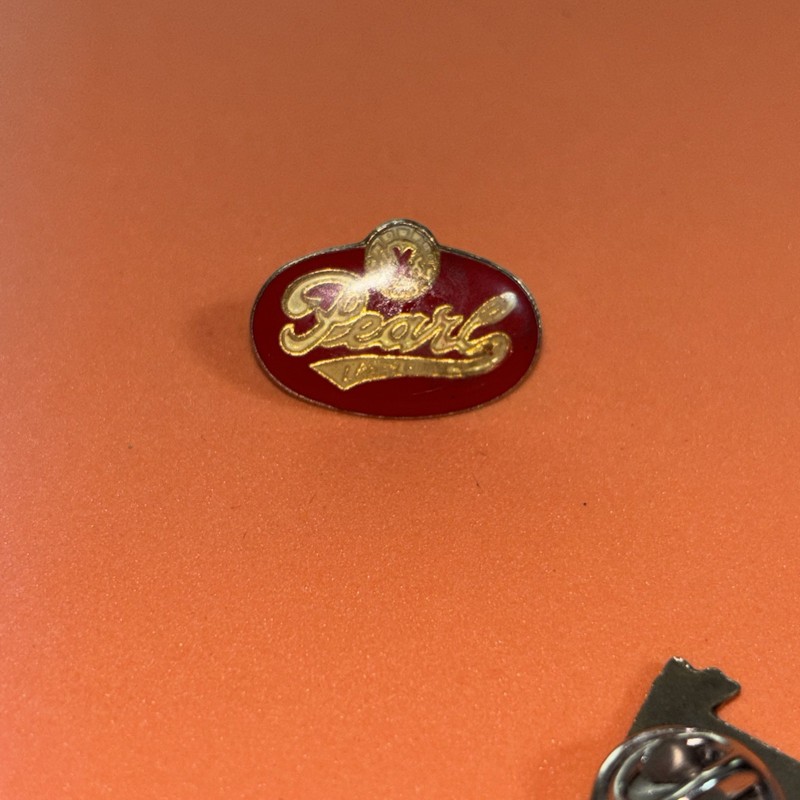 Vintage 1970s Pearl Beer Lager Ad Collectors Oval Lapel Hat Pin New NOS