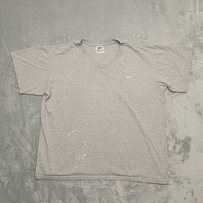 VTG Nike Shirt Mens L Gray Embroidered Swoosh Logo Crewneck Tee Made in USA Y2K
