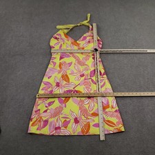 Vtg Lilly Pulitzer Dress Womens Sz 6 Yellow Floral Parrot Halter A-Line Sundress