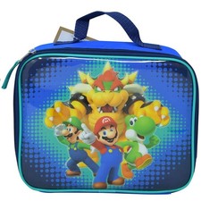 Nintendo Super Mario Insulated Lunch Bag Mario, Luigi Yoshi and Bowser, Blue