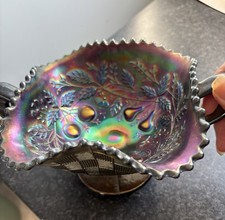 Carnival Glass Bon Bon Dish with Two Handles. Excellent Condition.