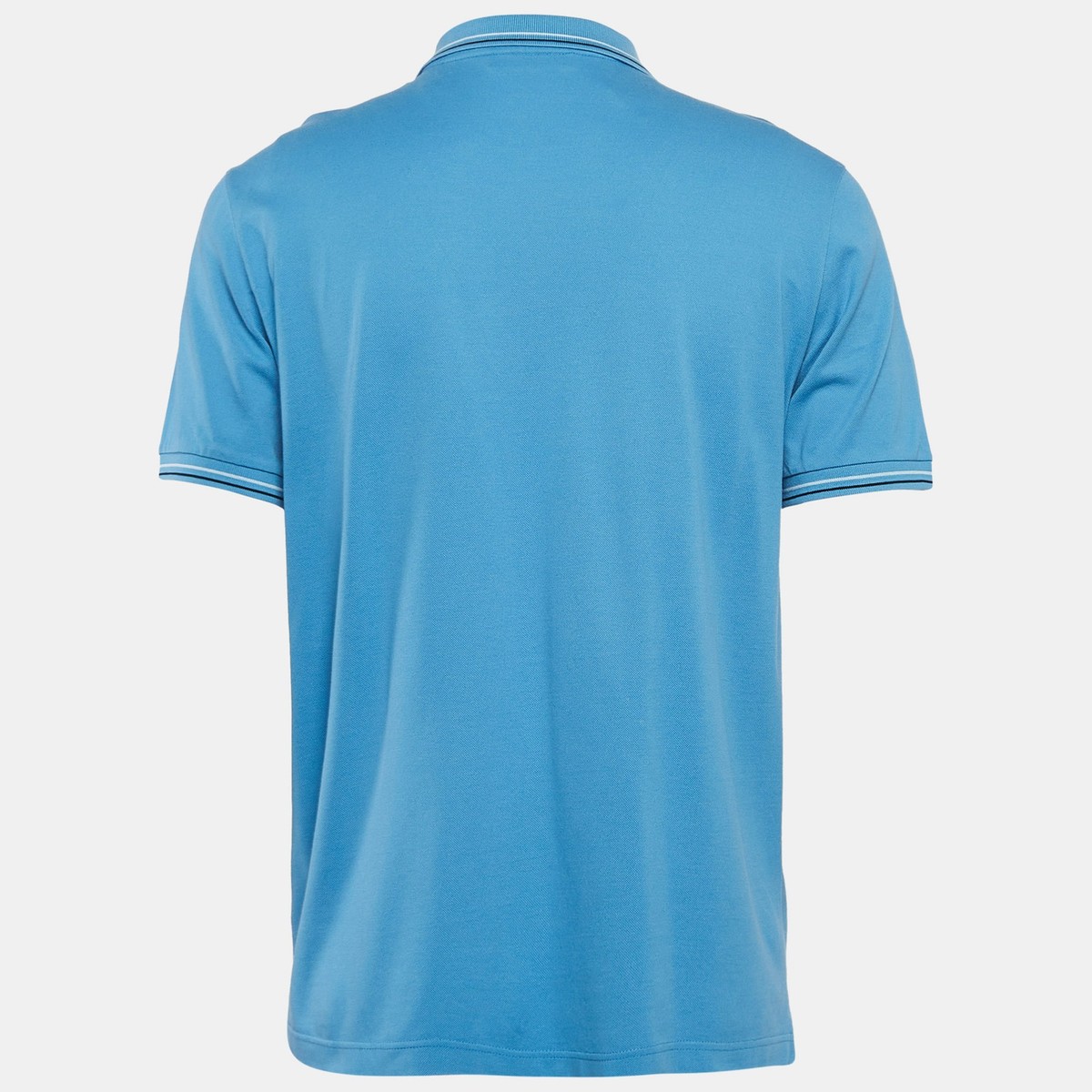 Prada Blue Logo Embroidered Cotton Pique Polo T-Shirt L | eBay