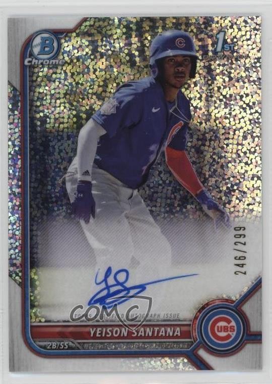 2022 Bowman Chrome Prospect Speckle Refractor /299 Yeison Santana #CPA-YS Auto