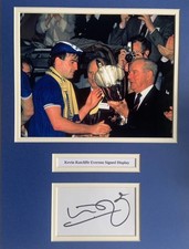 Everton Kevin Ratcliffe Signed 16" X 12" Double Mounted Display
