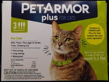 PetArmor Plus For Cats Over 1.5lbs 3 Doses Exp: 7/26/27 New & Sealed