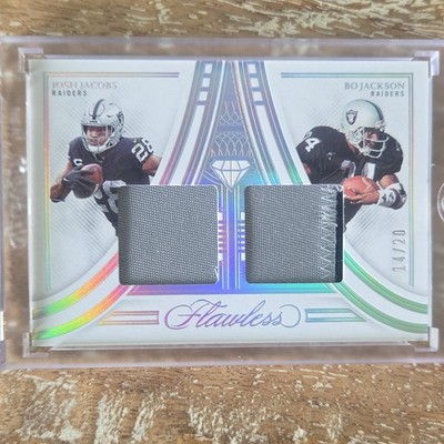 Panini Flawless Dual Diamond Josh Jacobs Bo Jackson Silver /20 Raiders