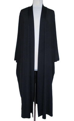Sleep By Cacique Dreamycool Womens Open Front Robe Sz 18/20 Black Kimono Duster