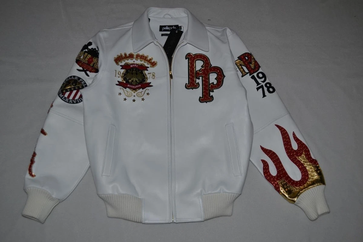 AUTHENTIC Pelle Pelle Men's LEATHER WORLD FAMOUS 1978 Jacket WHITE