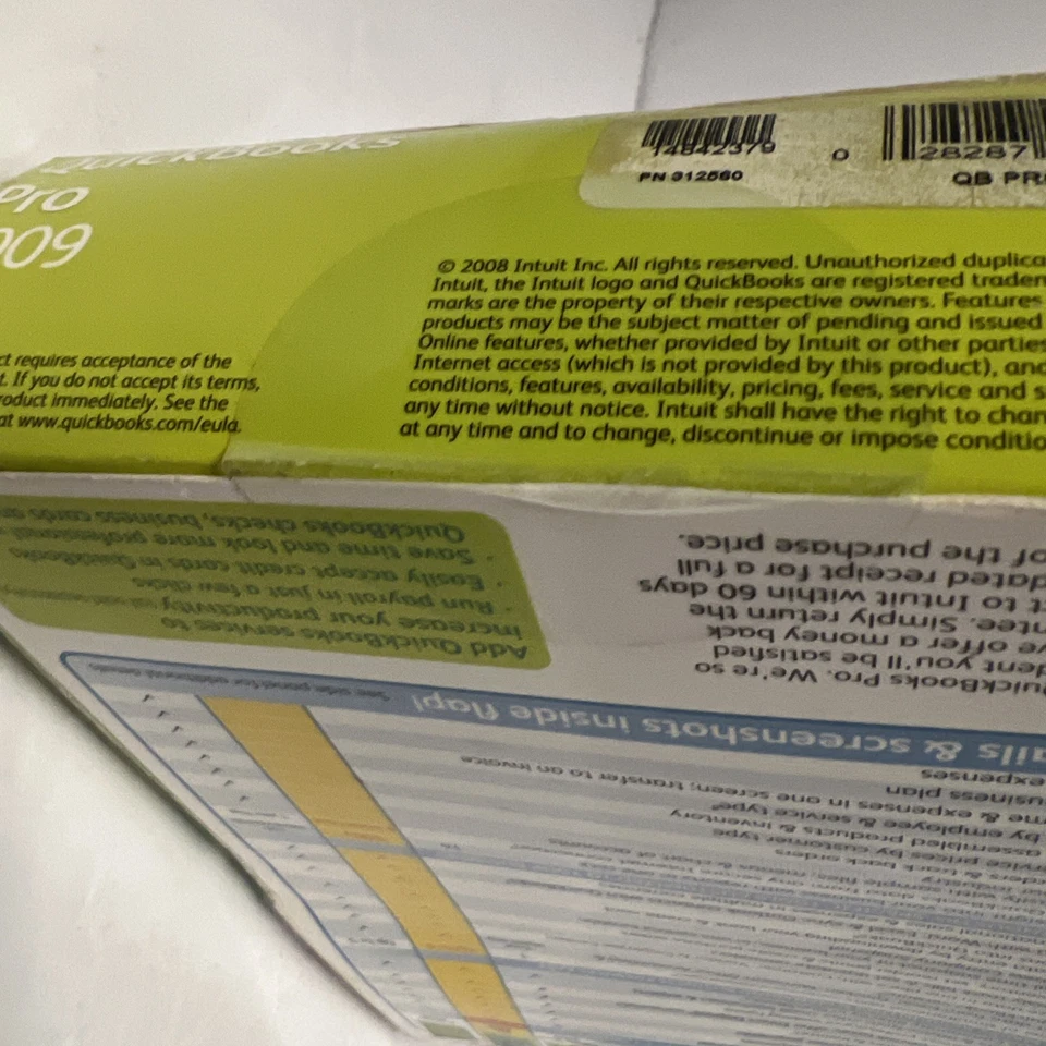 New Intuit Quickbooks Accounting Desktop Pro 2009 for PC Window XP SEALED - Image 4 of 4
