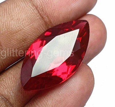 26.35 Carat Blood Red Ruby Certified Natural Marquise Shape Loose Gemstone DS25