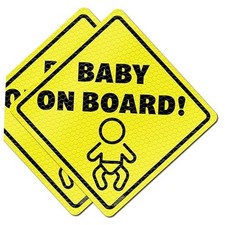 Baby On Board Signs for Cars - Reflective Magnet Sign for Bumper C Baby in Car