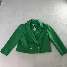 NWT Shelby & Palmer Crop Double-Breasted Blazer Women’s Sz S Peak Lapels Green