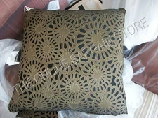 Frontgate Grandinroad Ebony Poetic Outdoor Throw sofa chair Pillow Black 16"