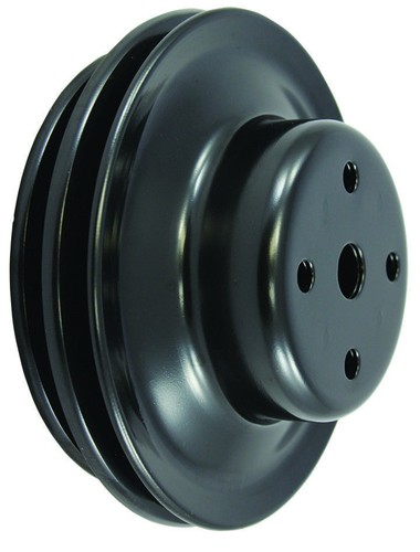 396 454 BB CHEVY PULLEY KIT BLACK STEEL LWP WATER PUMP PULLEYS POWER STEERING - Picture 3 of 6