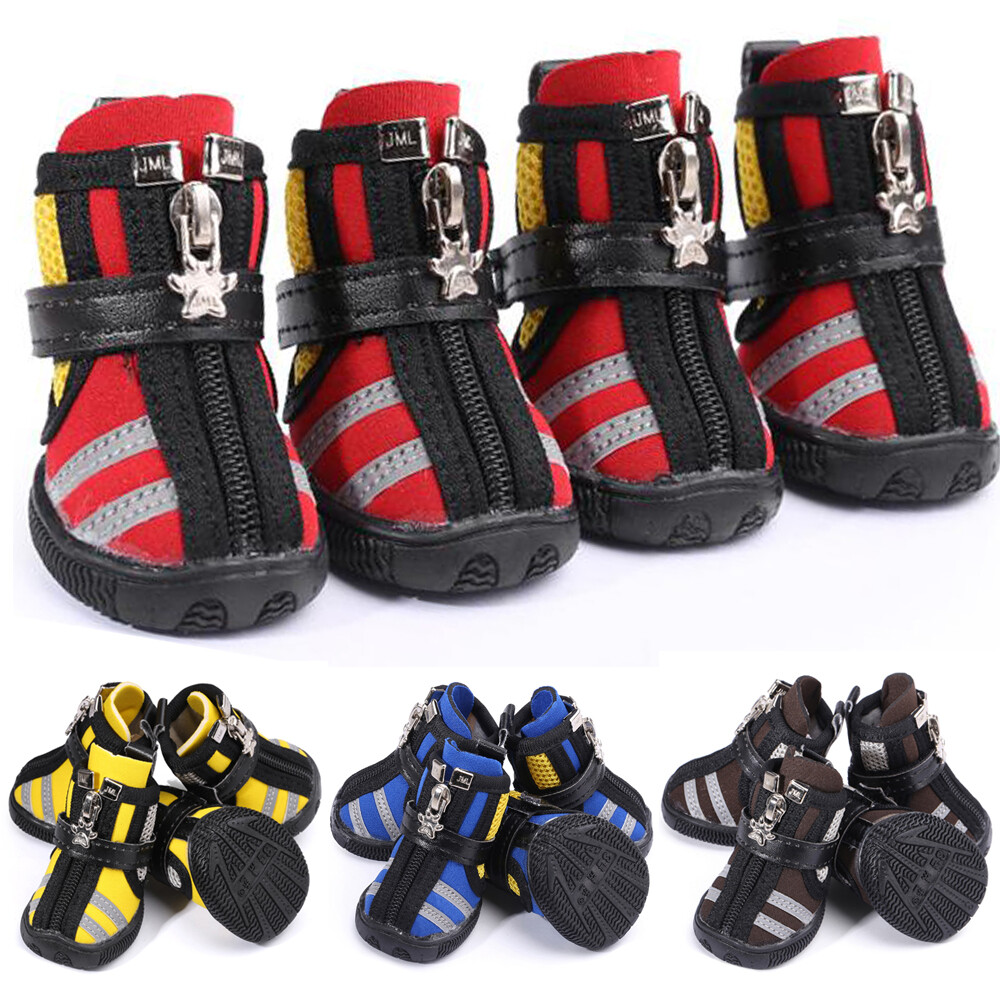 Winter Dog Shoes Zip Shoes for Dogs Reflective Dog Boots Paw Protection Boots eBay