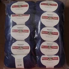 10 Skeins - Amherst by Valley Yarns (100% Merino Wool) Navy - Sealed Package