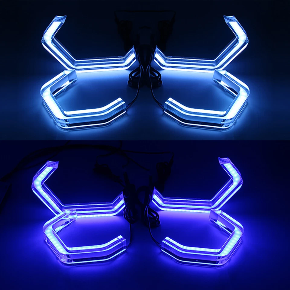 4 PIEZAS RGB LED Ojos de Ángel Para BMW F10 F18 F82 F80 F32 F30 M3 M4 DRL APP Control Foto 3 de 4