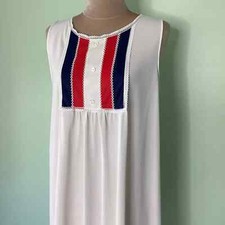 Vintage Aristocraft by Superior Long Sleeveless Yoked Bib Nightgown Colorblock
