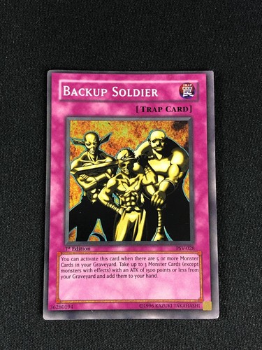 YUGIOH BACKUP SOLDIER PSV-028 SUPER 1ST PLAY/EDGEWARE