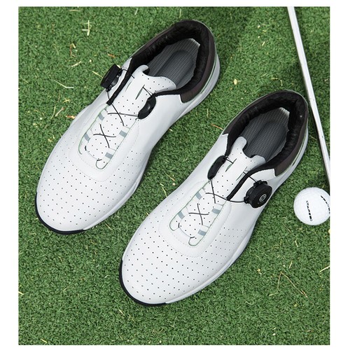 Herren Leder Golfschuhe Wasserdicht Rutschfest Leder Outdoor Trainingsschuhe  - Bild 8 von 20