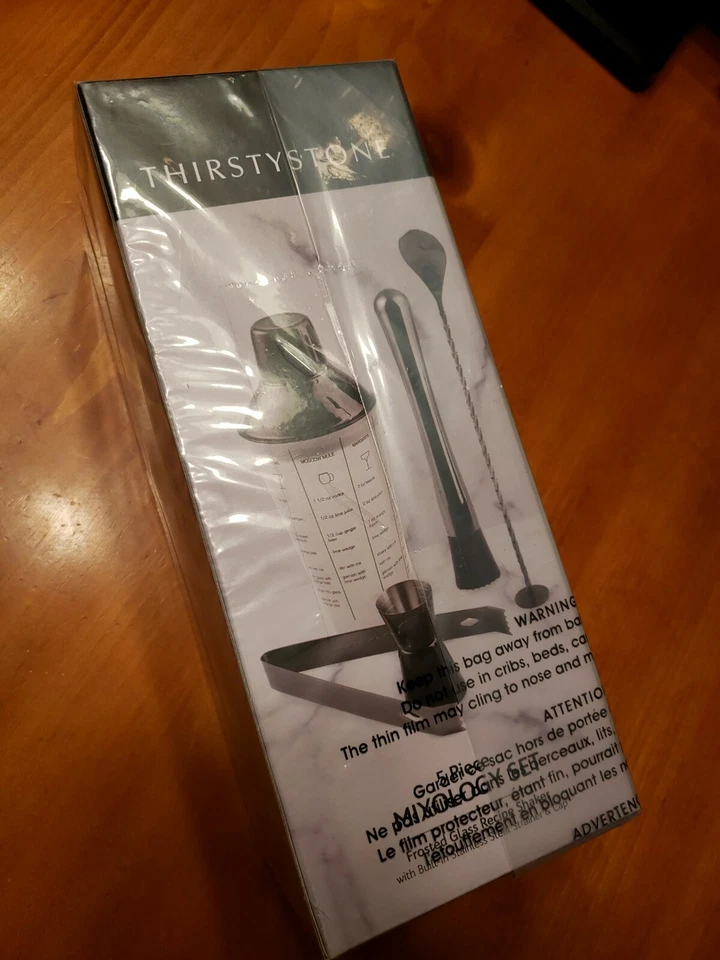 Thirstystone 15 унций рецепт шейкер 5 изделий Mixology набор, новый никогда не использовался  - Изображение 3 из 4