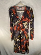 CAbi Women's Butterfly Stretch Jersey Midi Dress Women's M Multicolor Longsleeve