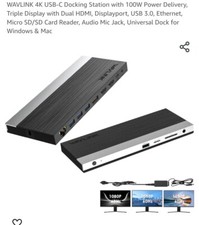 Wavlink USB-C 4K 60 Hz Triple Dispaly Docking Station WL-UMD05 PRO
