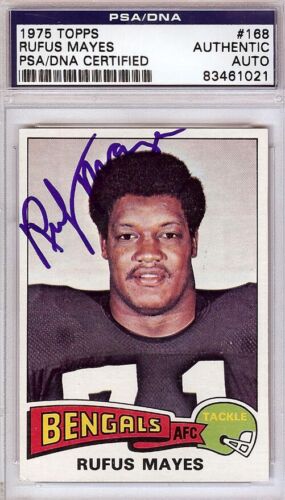 Rufus Mayes Autographed Signed 1975 Topps Card #168 Bengals PSA/DNA #83461021