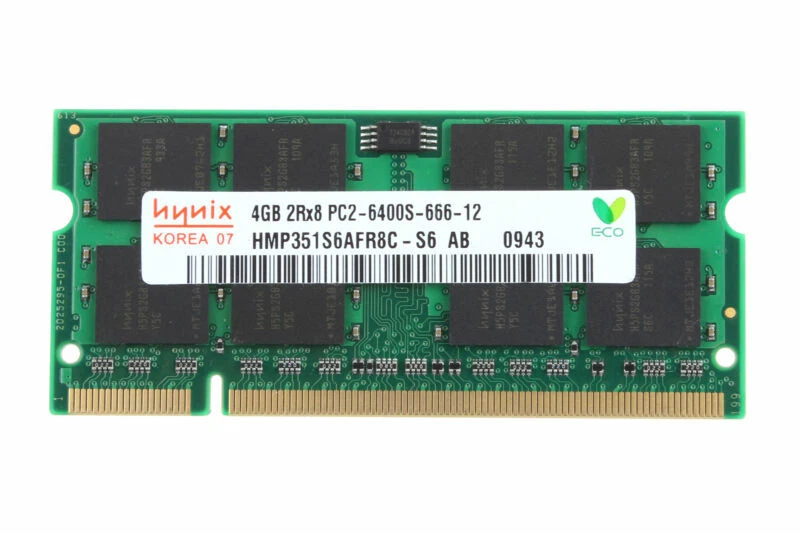 Hynix 8GB 2X 4GB 4 G PC2-6400 2RX8 DDR2-800MHz 200PIN SODIMM Laptop Memory RAM - Image 2 of 4