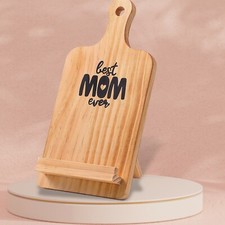 Cookbook Stand Best Mom Ever Small Wooden Cabinet Phone Holder