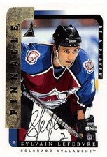 Sylvain Lefebvre autographed Hockey Card Avalanche 1997 Pinnacle Be a Player #54