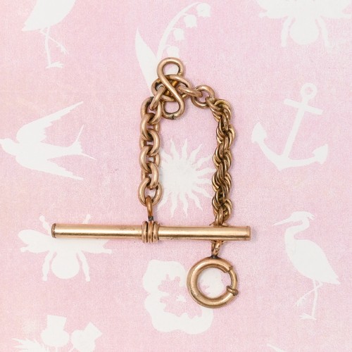 Antique Victorian Gold Filled T-Bar Dog Spring Ring Clasp 4 Charms Pendant - Picture 3 of 6