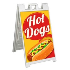 HOT DOGS Signicade 24x36 AFrame Plastic Sidewalk Sign CARNIVAL FAIR FOOD