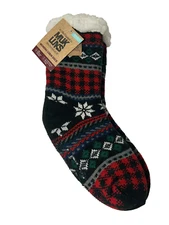 Women's MUK LUKS Cabin Socks Size S/M Holiday Style Slip Resistant 4.1TOG Fleece