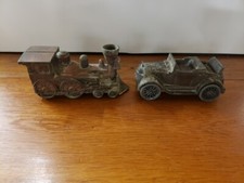 Vintage Locomotive Steam Engine  Car Metal Coin Banks, Banthrico Chicago USA